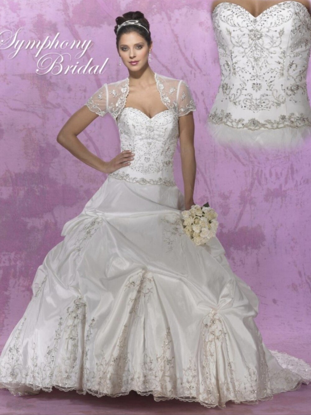 Symphony Bridal Ivory Embroidered Ball Gown